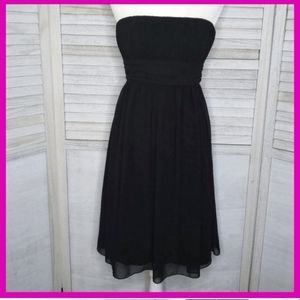 Bill Levkoff Strapless Black Lined Short Dress 8 Womens Chiffon Chic Medium